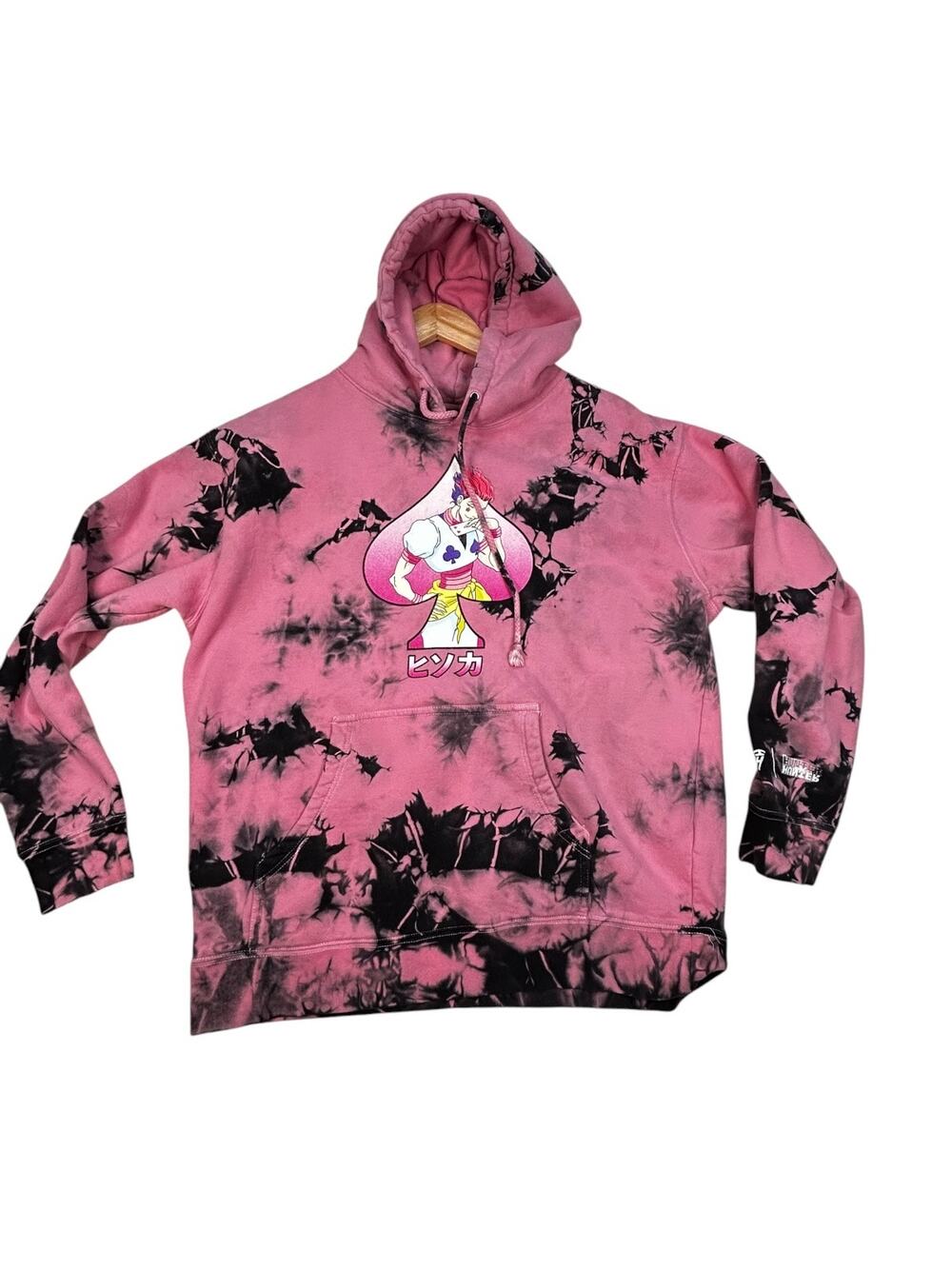 Hypland x Hunter x Hunter Hisoka Tie Dye Hoodie Pink Black Size L Anime